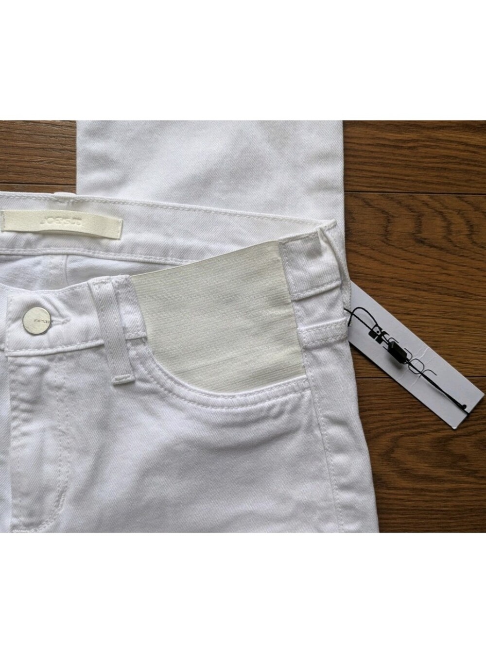 Joe's Jeans The Lara Mid Rise Frayed Ankle Maternity Jeans White 27 NWT *W/FLAW - Picture 8 of 11